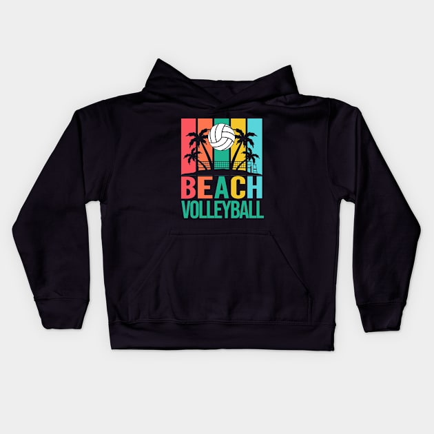 Beach Volleyball Kids Hoodie by Delta V Art